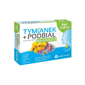 Tymianek i Podbiał bez cukru na gardło Suplement diety 8 tab. - suplement