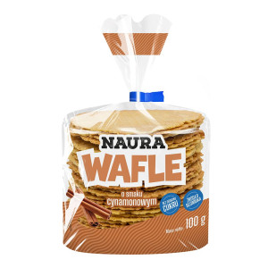 Naura Wafle o smaku cynamonowym 100 g - słodycze lub przekąska