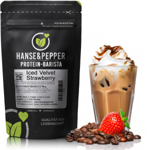 500g Barista Kaffee Protein - Iced Velvet Strawberry Coffee Vegan + Koffein