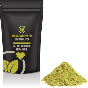 Jalapeno grün fein gemahlen fruchtig scharf Gewürz Chili Pulver Chipotle