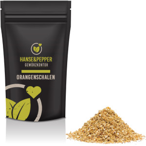 Orangenschalen geschnitten
