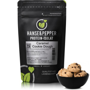 Veganes Proteinpulver aus Sojaprotein-Isolat 1kg Caramel Cookie Dough Hoher Proteingehalt Eiweißpulver