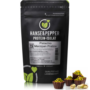 Veganes Proteinpulver aus Sojaprotein-Isolat Pistachio Marzipan Praline Hoher Proteingehalt Eiweißpulver