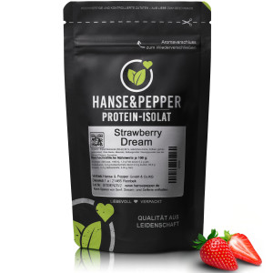 Veganes Proteinpulver aus Sojaprotein-Isolat Strawberry Dream 1kg Hoher Proteingehalt Eiweißpulver