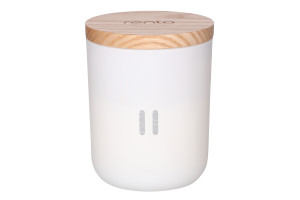 Rento Duftkerze Birch Birke 100% Sojawachskerze im weissen Glas mit Holzdeckel 120g 24Std