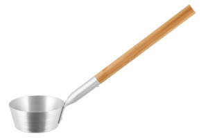 Rento Saunakelle, Saunalöffel Natural, Aluminium mit Bambusgriff, Farbe Silber, Finnland