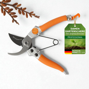 Gartenschere Lady, Damengartenschere, Floristenschere mit Drahtschneider Funktion in der Bypass Klinge, ausgezeichnet mit Note 1,4 Heimwerker Praxis