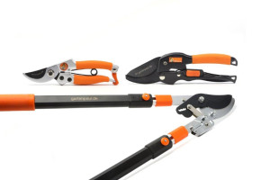 Gartenpaul 3er-Set: Teleskop Astschere Bypass, Rollschere R1 + Damengartenschere für Profis