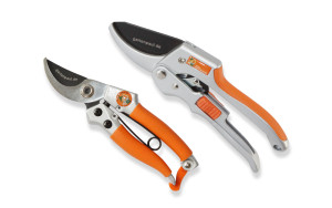 Gartenpaul 2er Set: Ratschengartenschere Premium, 30% mehr Kraft durch Ratschenfunktion + Damengartenschere Lady, super handlich mit Drahtschneider Funktion in der Klinge