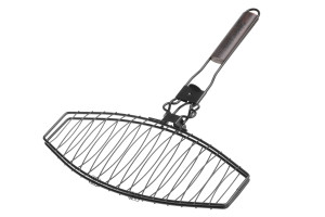 MUSTANG Fischgriller, Fischbräter, Grillkorb mit hochwertiger Antihaftbeschichtung und abnehmbaren Griff 41x24cm