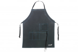 Mustang Grillschürze | Kochschürze | Wasserdicht | 79 x 69 cm | Hochwertige PVC Canvas Kochschürze | Schürzen Schnellverschluß | 5 Taschen integriert | Küchentuch Halteriemen | Mustang Finnla
