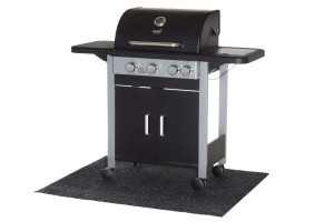 Mustang | Grillteppich | Grillschutzmatte | Bodenschutzmatte | Polypropylen | 100 x 120cm | Hitzebeständig | schwarz | Rutschnoppen