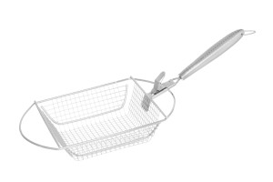 Mustang Grillkorb aus rostfreiem, hitzebeständigem Edelstahl mit abnehmbaren Griff | große Kochfläche 25 x 23cm mit Grillnetz | für Gemüse, Fisch und Fleisch