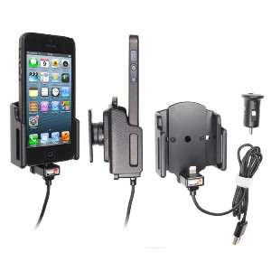 Brodit 521503 | Aktiv mobilhållare för bil | Apple iPhone 5/5C/5S/SE | USB, ABS-plast, justerbar, för skal 59-63mm