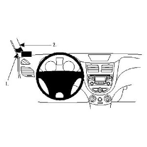 Brodit 804660 Proclip | Monteringsbygel för Hyundai Accent 2010-2017 | Brodit | Svart ABS-plast, modellanpassad