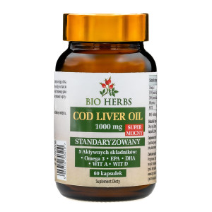 COD LIVER OIL 1000 mg SUPER MOCNY STANDARYZ. 60 KAPS.