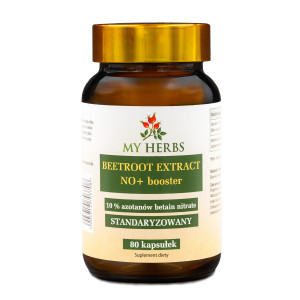 BEETROOT EXTRACT NO+ BOOSTER BURAK EKSTRAKT STANDARYZOWANY 10% AZOTANÓW BETAIN NITRATE 80 KAPS.