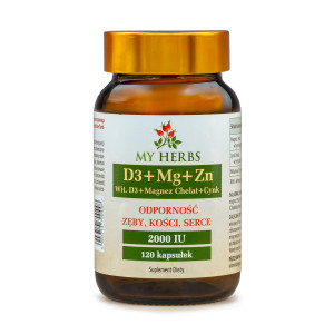 D3 + MG + ZN WITAMINA D3 + MAGNEZ + CYNK 120 KAPSUŁEK