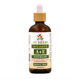 WITAMINY A+E NATURALNE 100 ML 400 PORCJI SKÓRA WZROK SERCE