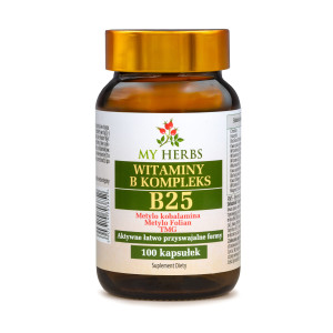 WITAMINY B KOMPLEKS B 25 METYLOKOBALAMINA METYLOFOLIAN TMG 100 KAPS.