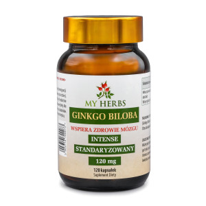 GINKGO BILOBA INTENSE 120 KAPSUŁEK STANDARYZOWANY NA 24% GLIKOZYDÓW FLAWONOWYCH