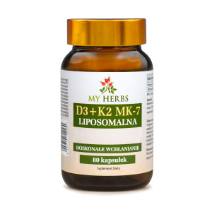 LIPOSOMALNA WITAMINA D3+K2 MK-7 SUPER WCHŁANIANIE KOŚCI, UKŁAD KRWIONOŚNY 80 KAPS.