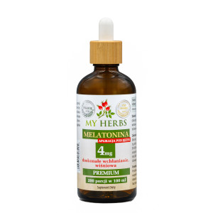 Melatonina 4 mg aplikacja pod język, doskonałe wchłanianie, wiśniowa, 200 porcji w 100 ml