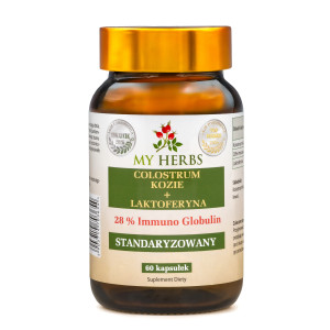 Colostrum kozie + laktoferyna 28% Immuno Globulin Standaryzowany 60 kaps