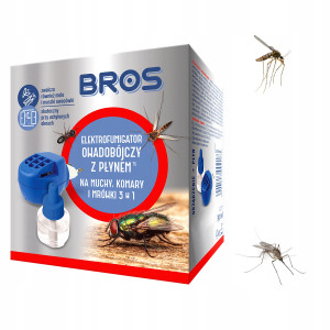 Bros - elektrofumigator + płyn 40ml na muchy komary i mrówki 3w1