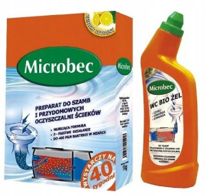 Microbec - zestaw: bakterie 1kg + wc bio żel 500 ml bakterie do szamba i oczyszczalni