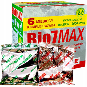 Bio 7 - max 1 kg bakterie do szamba i oczyszczalni 12 saszetek na pół roku