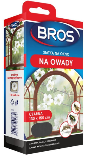Bros - moskitiera siatka na okno na owady 130x150 czarna