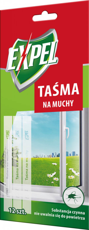 Expel - taśma naklejka nalepka na muchy 12 szt.