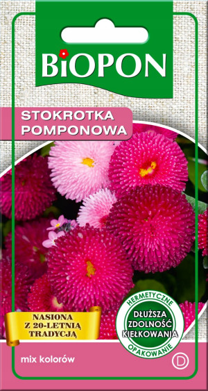 Biopon - nasiona stokrotka pomponowa mix kolorów 0,1g
