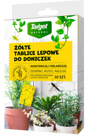 Target - żółte tablice lepowe kwiat/balkon na mszyce mączliki ziemiórki 10 szt.