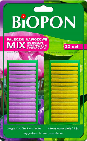 Biopon - pałeczki nawozowe do roślin mix kwit/ziel 30 szt.