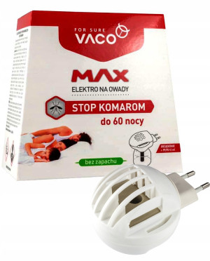 Elektrofumigator na komary owady do kontaktu + płyn 45ml 60 nocy vaco max