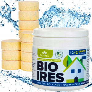 Bioires - tabletki biologiczne 12+2 gratis do szamb i oczyszczalni 5w1
