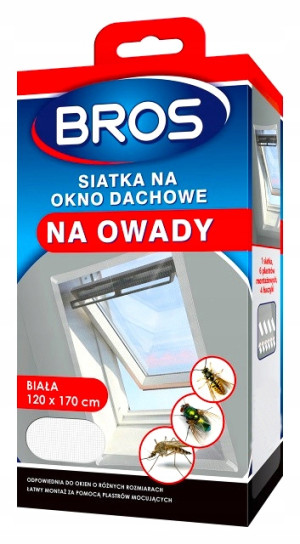 Bros - moskitiera siatka biała na okno dachowe 120x170 na owady