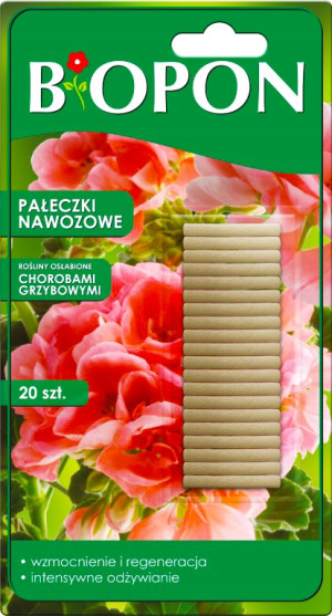 Biopon - pałeczki nawozowe do roslin osłabionych chorobami 20 szt.