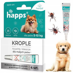 Happs - herbal krople na pchły i kleszcze dla małych psów