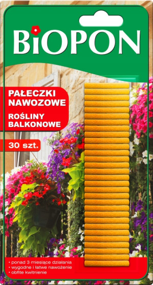 Biopon - pałeczki nawozowe do roślin balkonowych 30 szt.