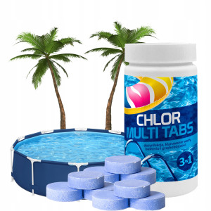 Gamix multi niebieskie tabletki chlor do basenu blue water 5x200g 1kg