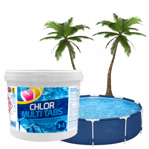 Chemia basenowa multi tabletki chlor 15x200g niebieska woda gamix 3 kg