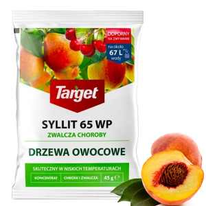 Target - syllit 65wp środek grzybobójczy zwalczający parcha, plamistość, kędzierzawość liści brzoskwini 45g