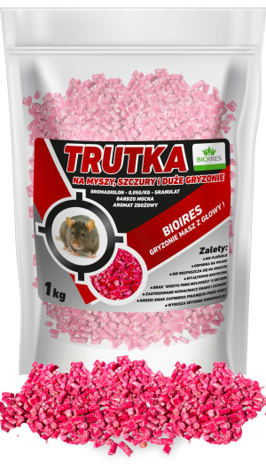 Bioires - trutka na myszy szczury gryzonie granulat czerwony pellet