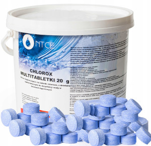 Ntce - chlor do basenu multi tabletki 3kg 150 x 20g chlorox niebieska woda
