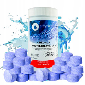 Ntce - chlor do basenu multi tabletki 1kg 50 x 20g chlorox niebieska woda