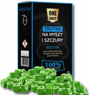 One shot - ultra mocna trutka na myszy szczury gryzonie bromadiolon  - 1kg