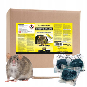 Silna trutka na szczury myszy gryzonie mocna pasta brodifakum 50 ppm 10 kg